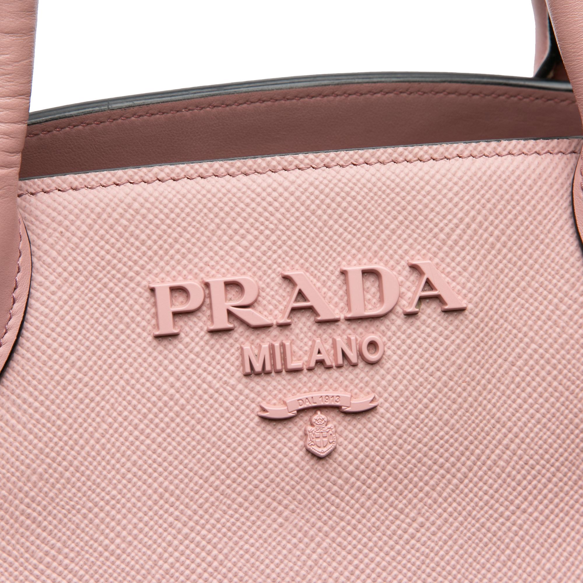 Prada Small Saffiano Cuir Monochrome Top Handle Tote