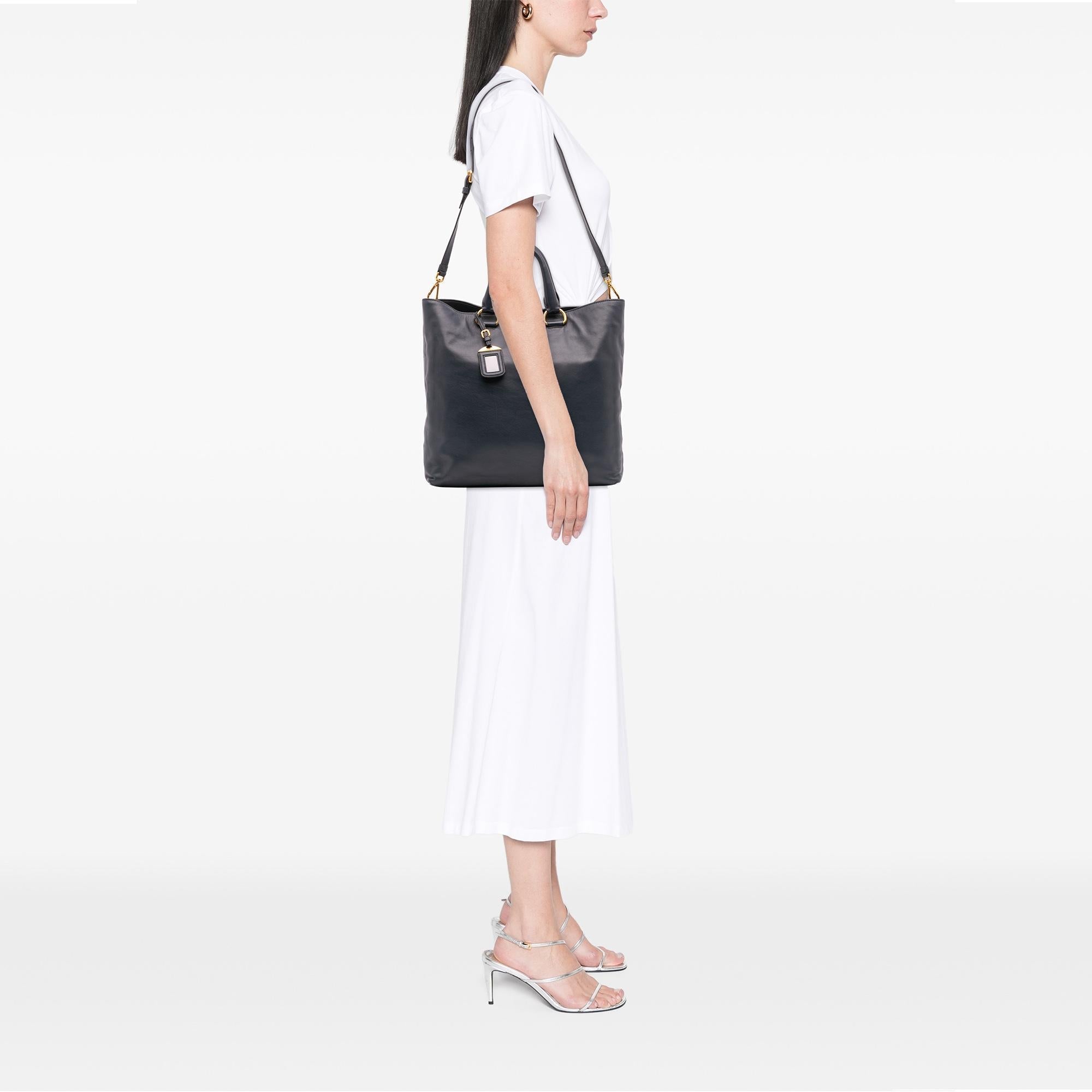 Prada Soft Calf Open Convertible Tote