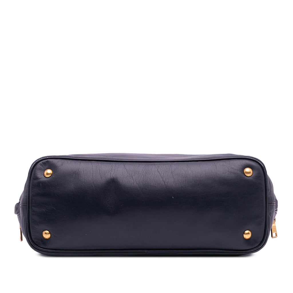 Prada Soft Calf Side Zip Convertible Tote