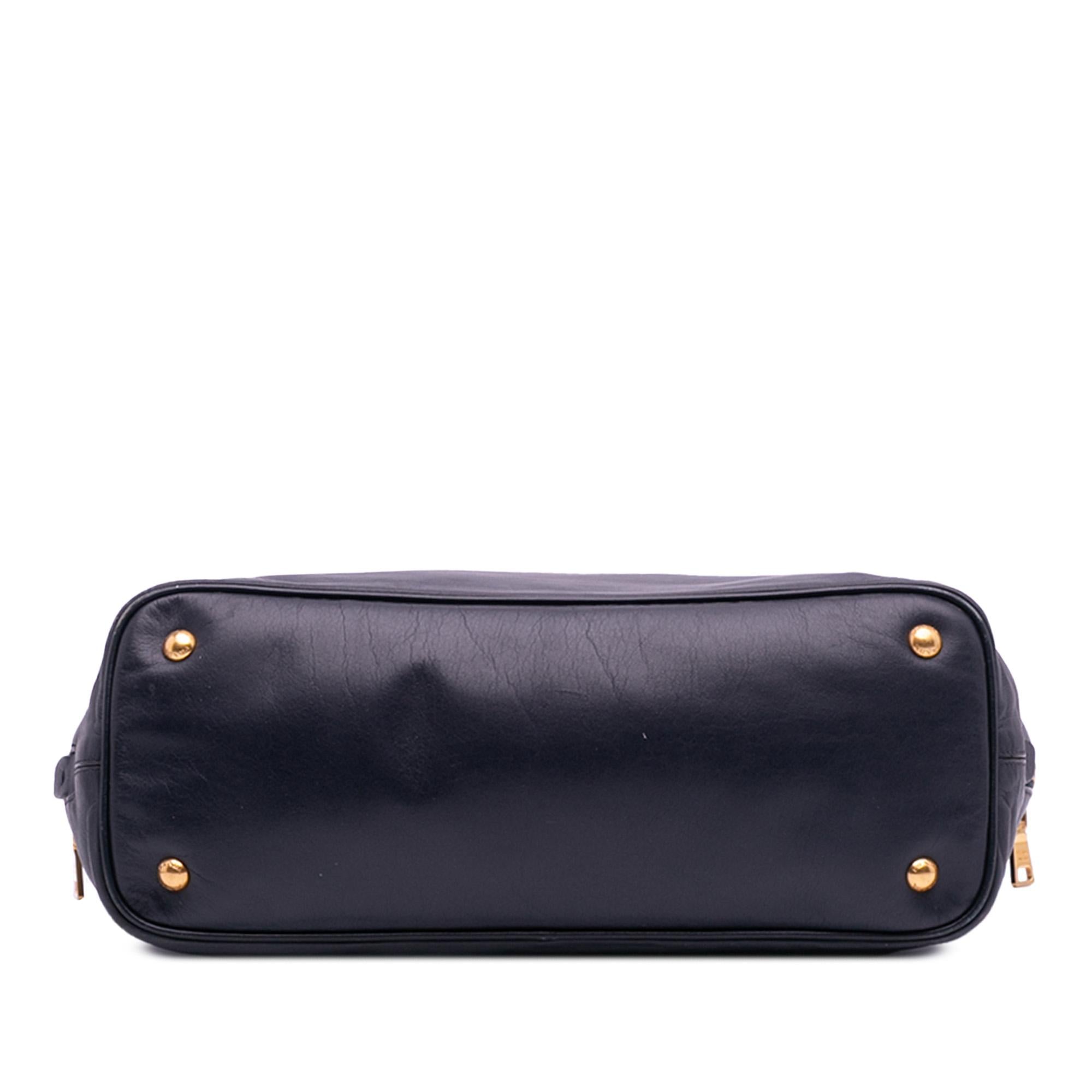 Prada Soft Calf Side Zip Convertible Tote