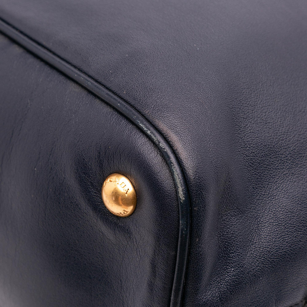 Prada Soft Calf Side Zip Convertible Tote