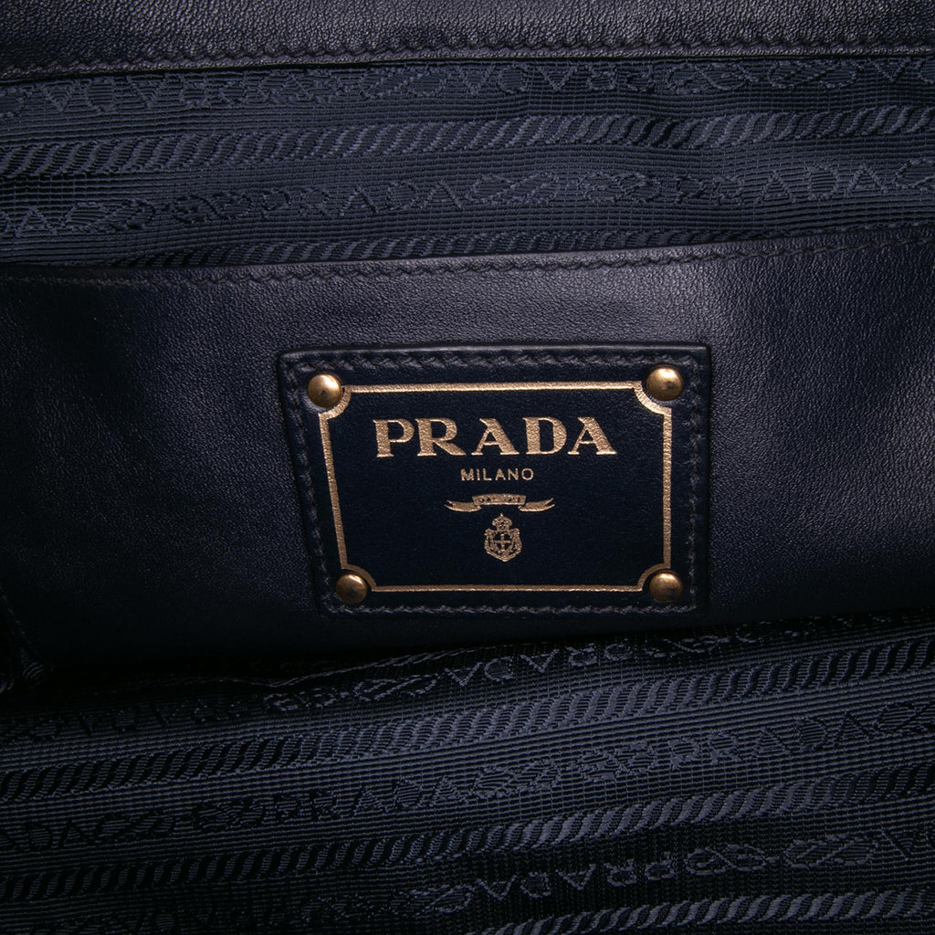 Prada Soft Calf Side Zip Convertible Tote