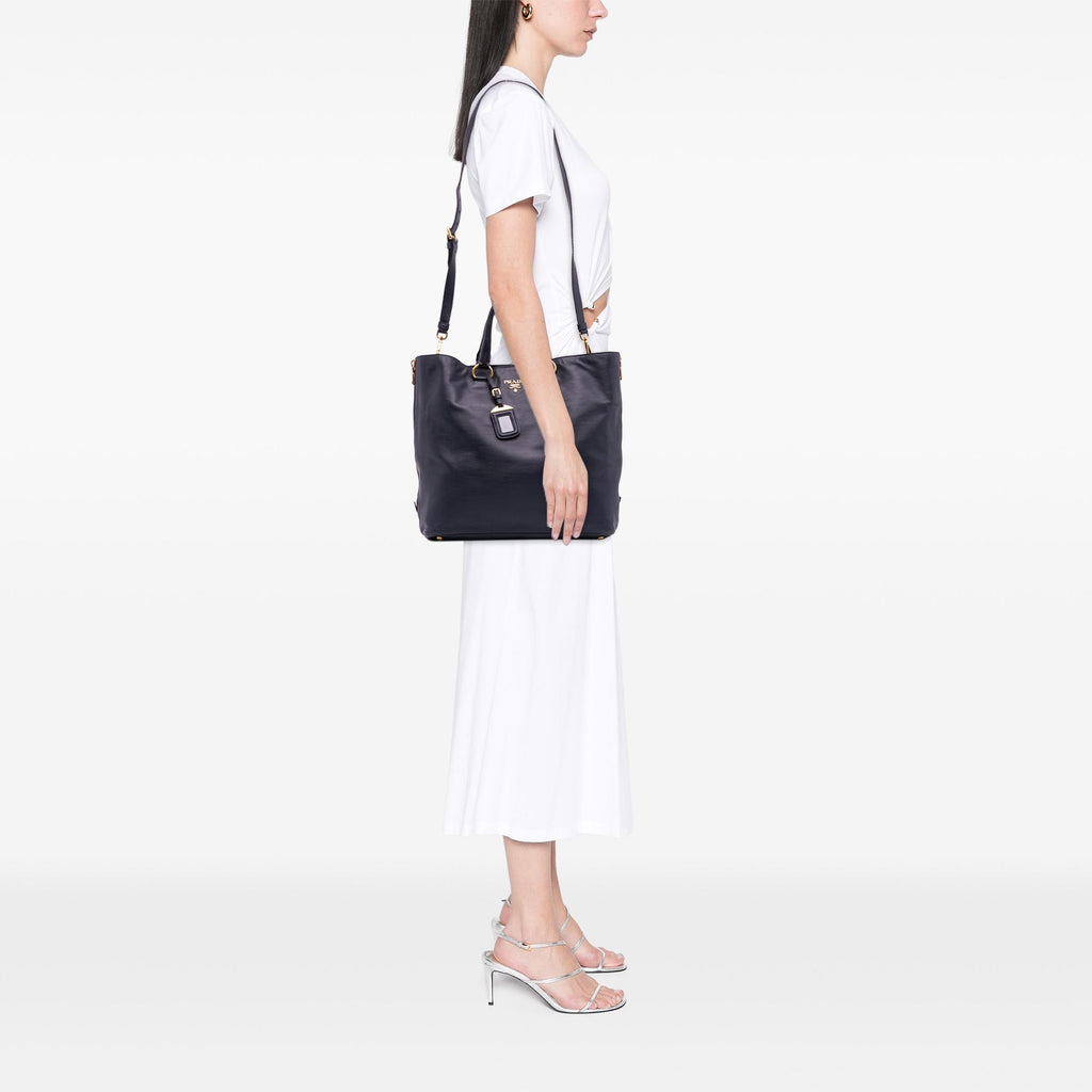 Prada Soft Calf Side Zip Convertible Tote