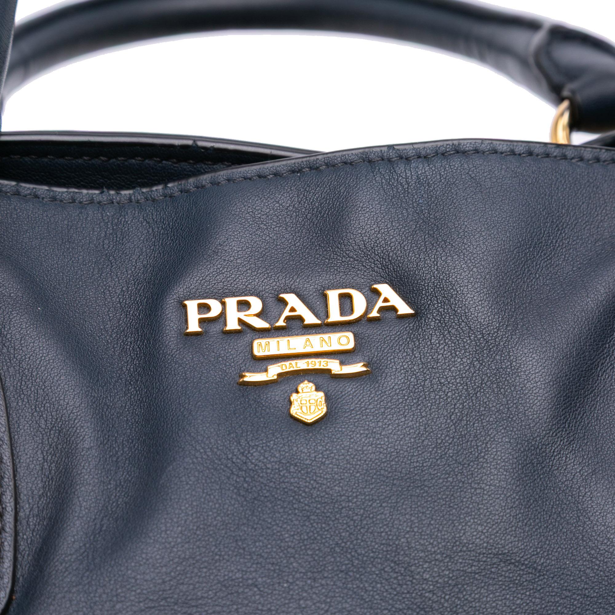 Prada Soft Calfskin Open Convertible Shopping Tote