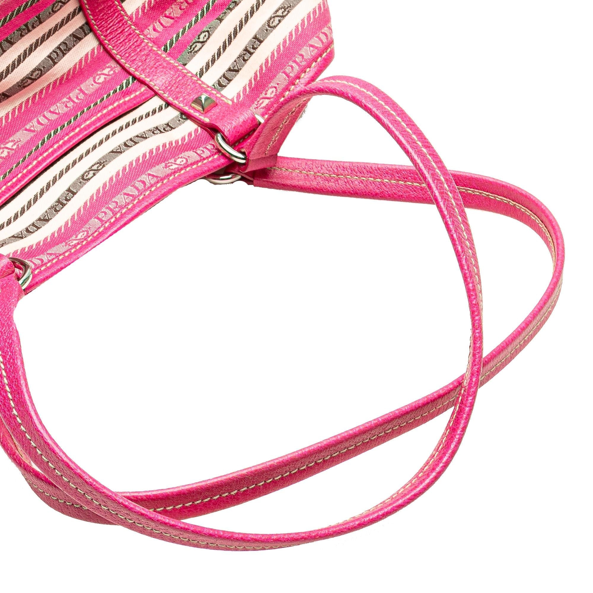 Prada Striped Jacquard Tote