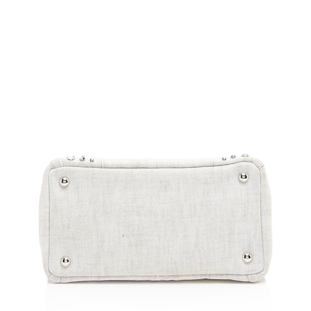 Prada Studded Crystal Denim Tote (SHF-Sqg4PX)