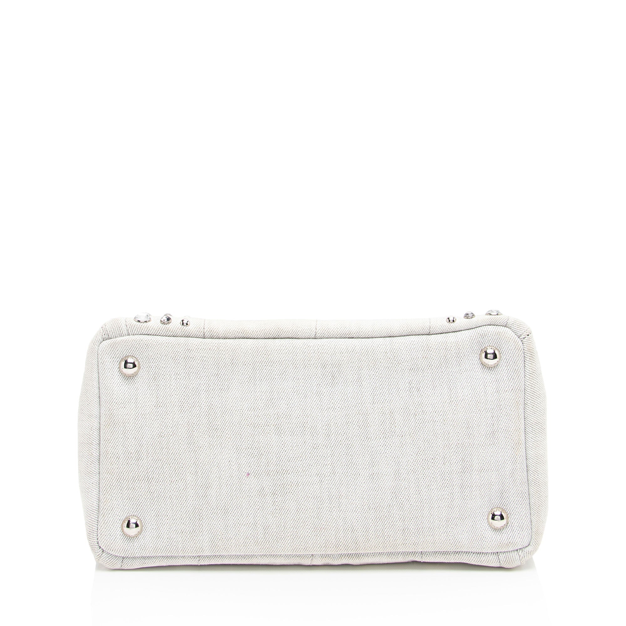 Prada Studded Crystal Denim Tote (SHF-Sqg4PX)