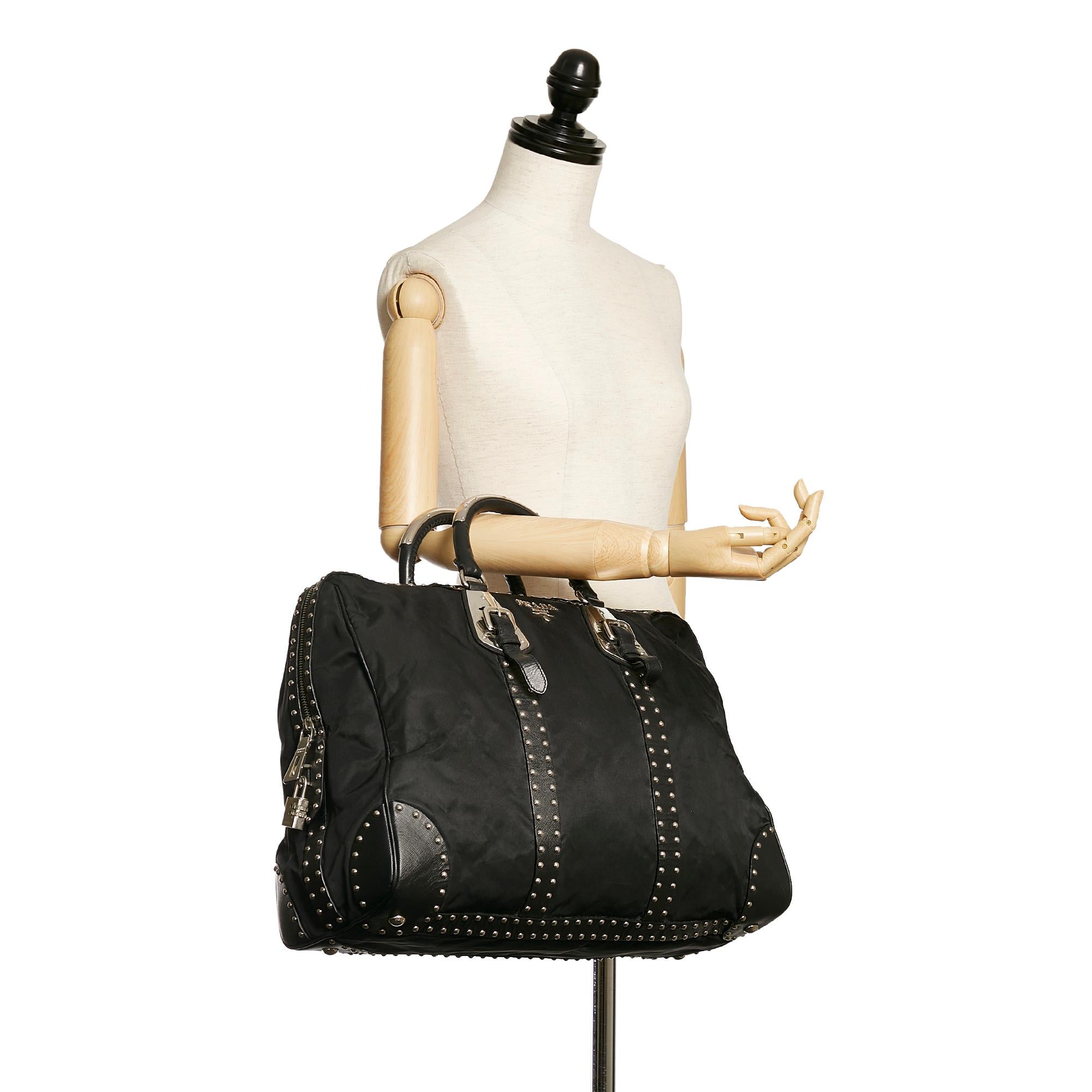 Prada Studded Tessuto Tote Bag (SHG-28533)