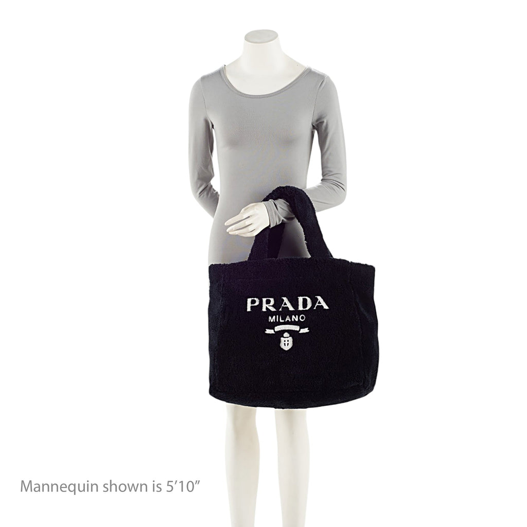 Prada Terry Cloth Logo Tote (SHF-NgTtos)