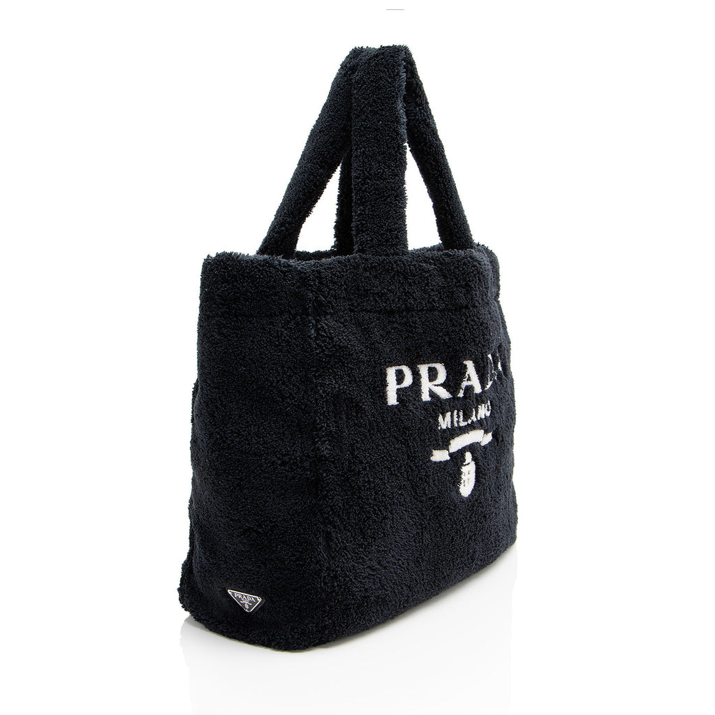 Prada Terry Cloth Logo Tote (SHF-NgTtos)