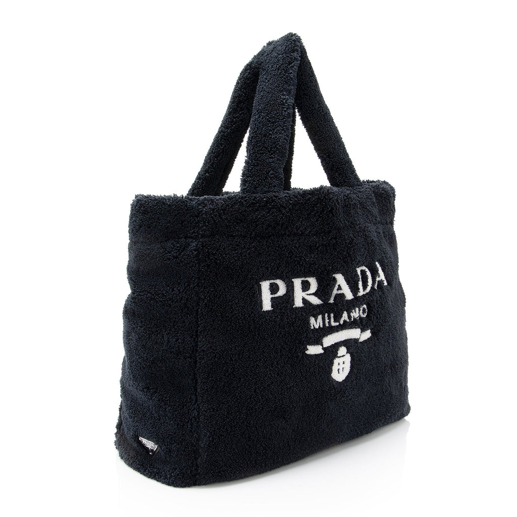 Prada Terry Cloth Logo Tote