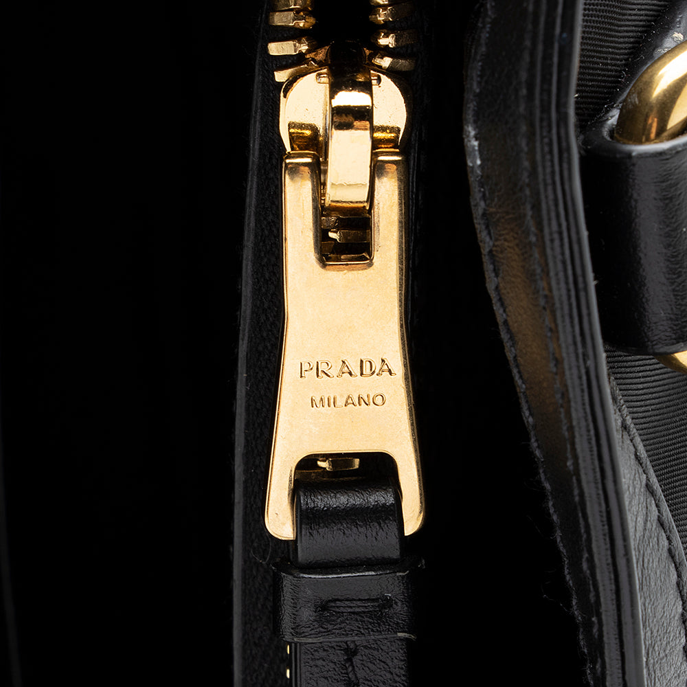 Prada Tessuto Calf Leather Convertible Tote (SHF-18982)
