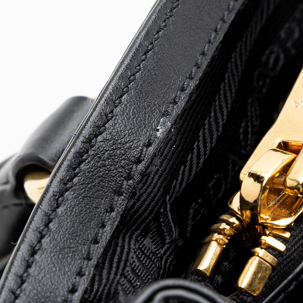 Prada Tessuto Calf Leather Convertible Tote (SHF-18982)