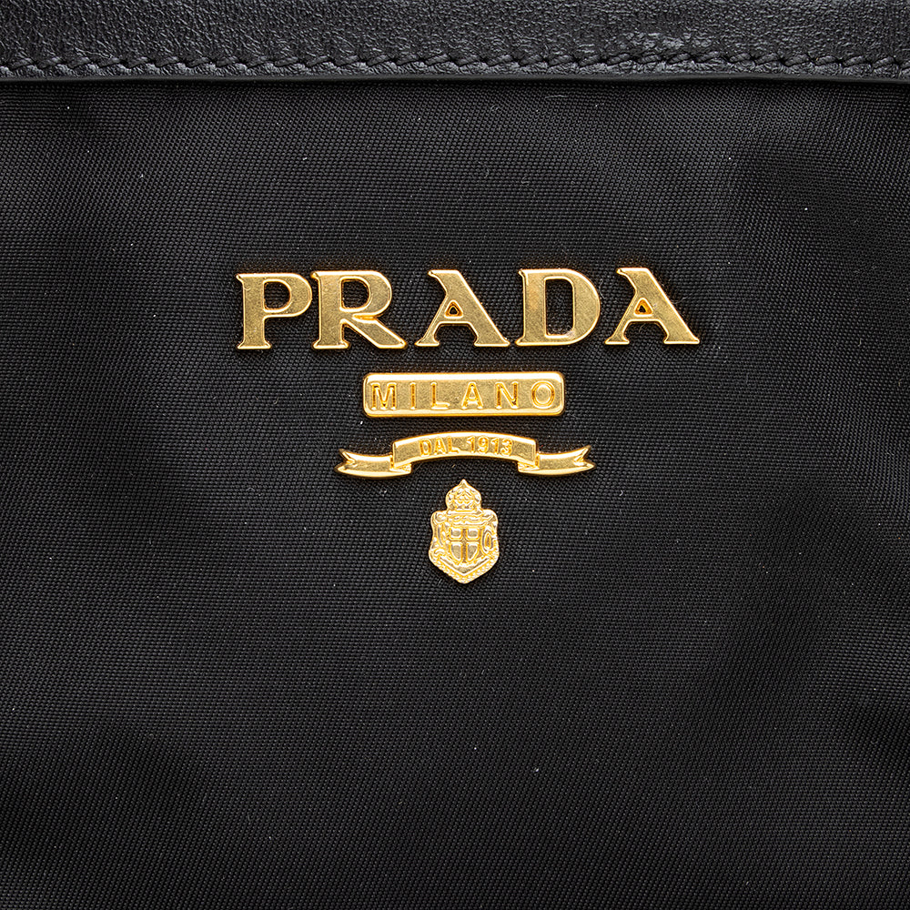 Prada Tessuto Calf Leather Convertible Tote (SHF-18982)