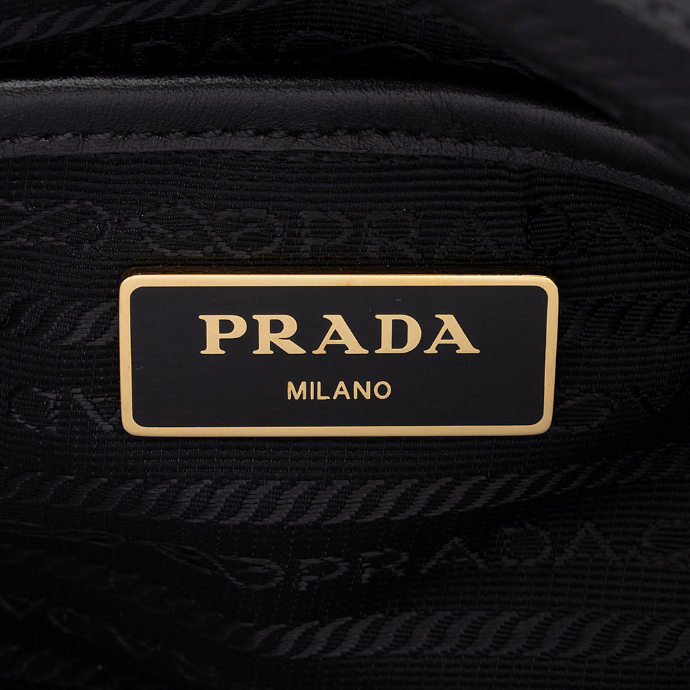 Prada Tessuto Calf Leather Convertible Tote (SHF-18982)