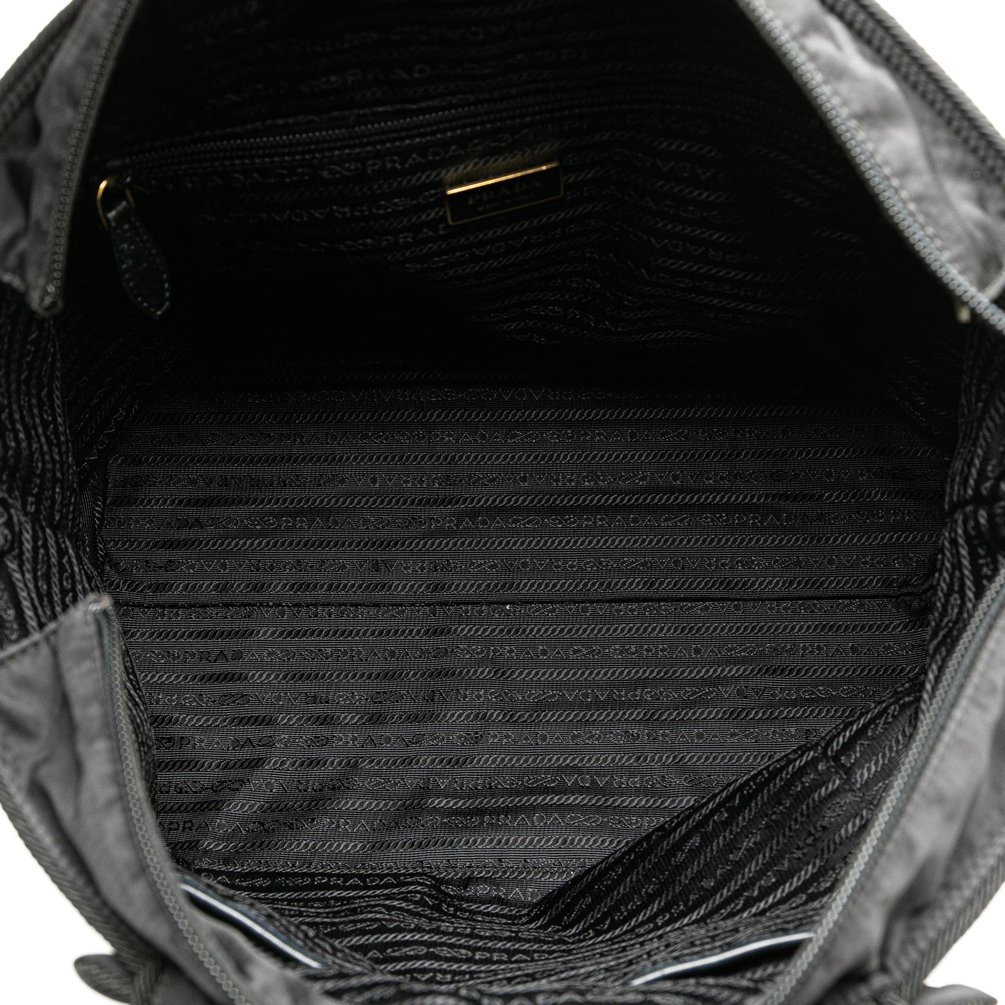 Prada Tessuto Canapa Logo Bow Tote
