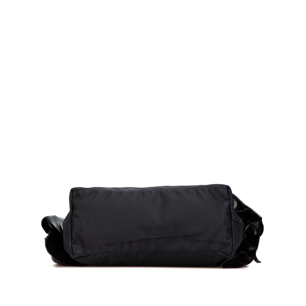 Prada Tessuto Canapa Logo Bow Tote