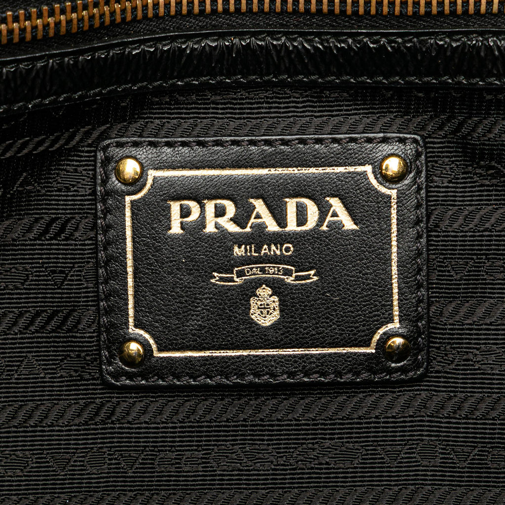 Prada Tessuto Canapa Logo Bow Tote
