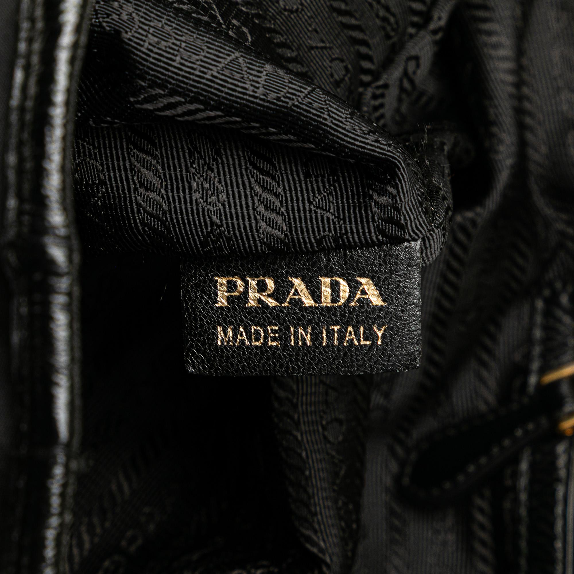 Prada Tessuto Canapa Logo Bow Tote