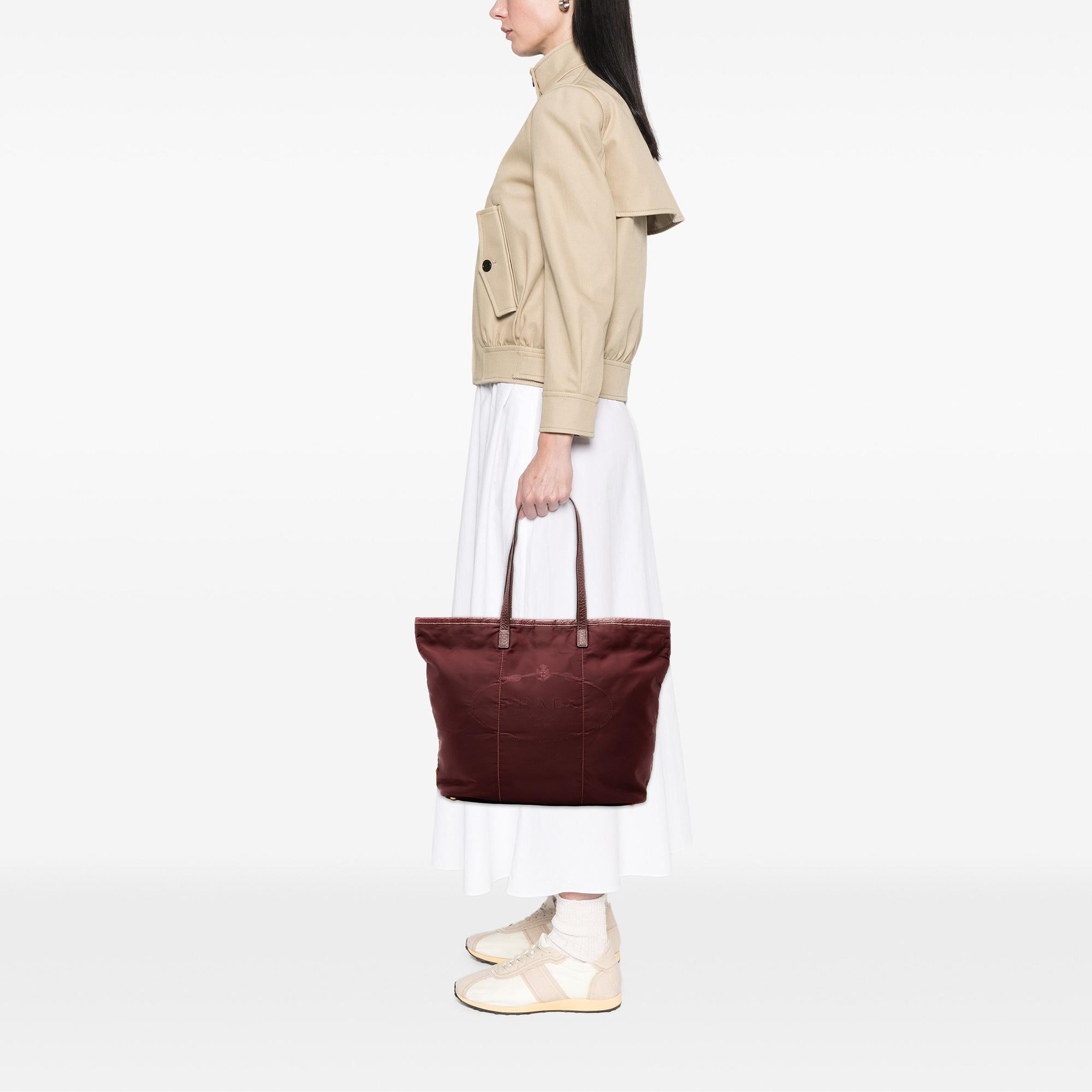 Prada Tessuto Canapa Logo Tote