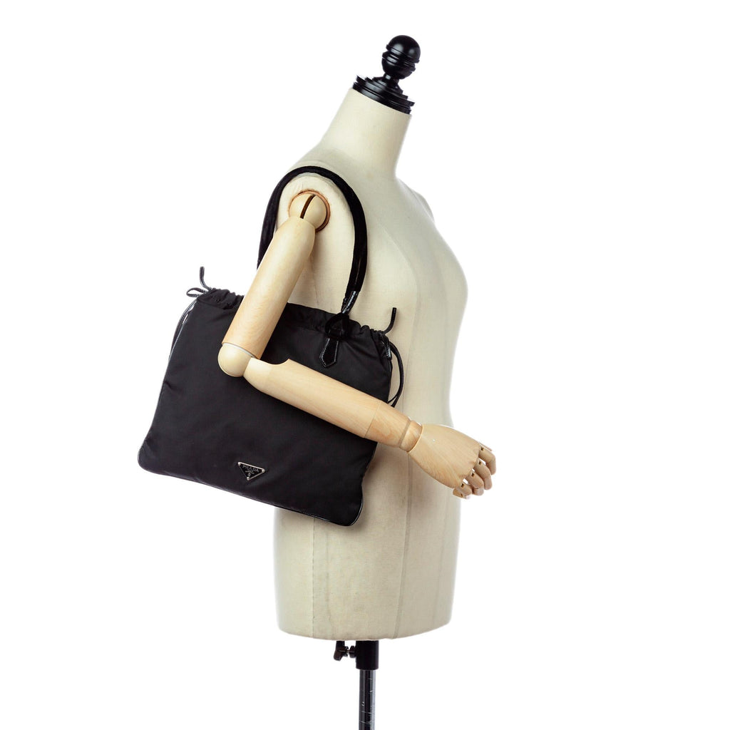 Prada Tessuto Drawstring Shopper Tote Bag (SHG-21574)