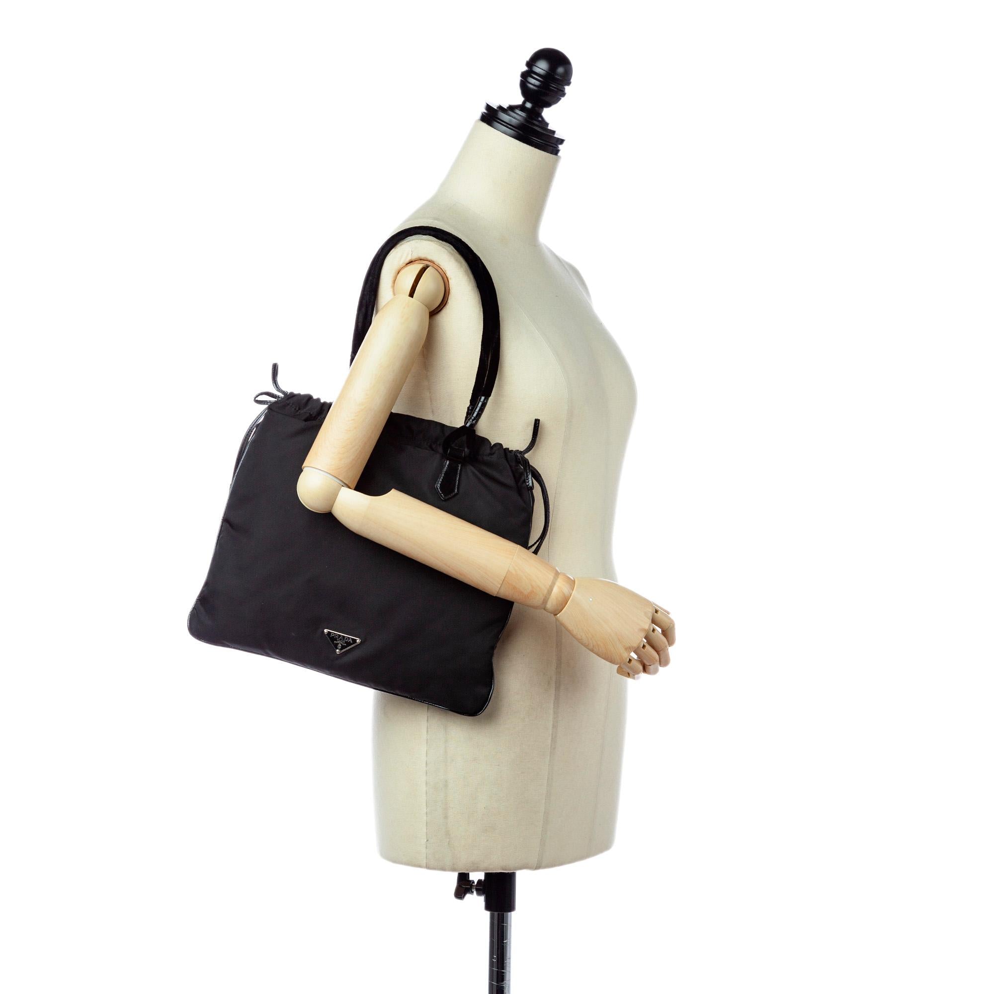 Prada Tessuto Drawstring Shopper Tote Bag (SHG-21574)