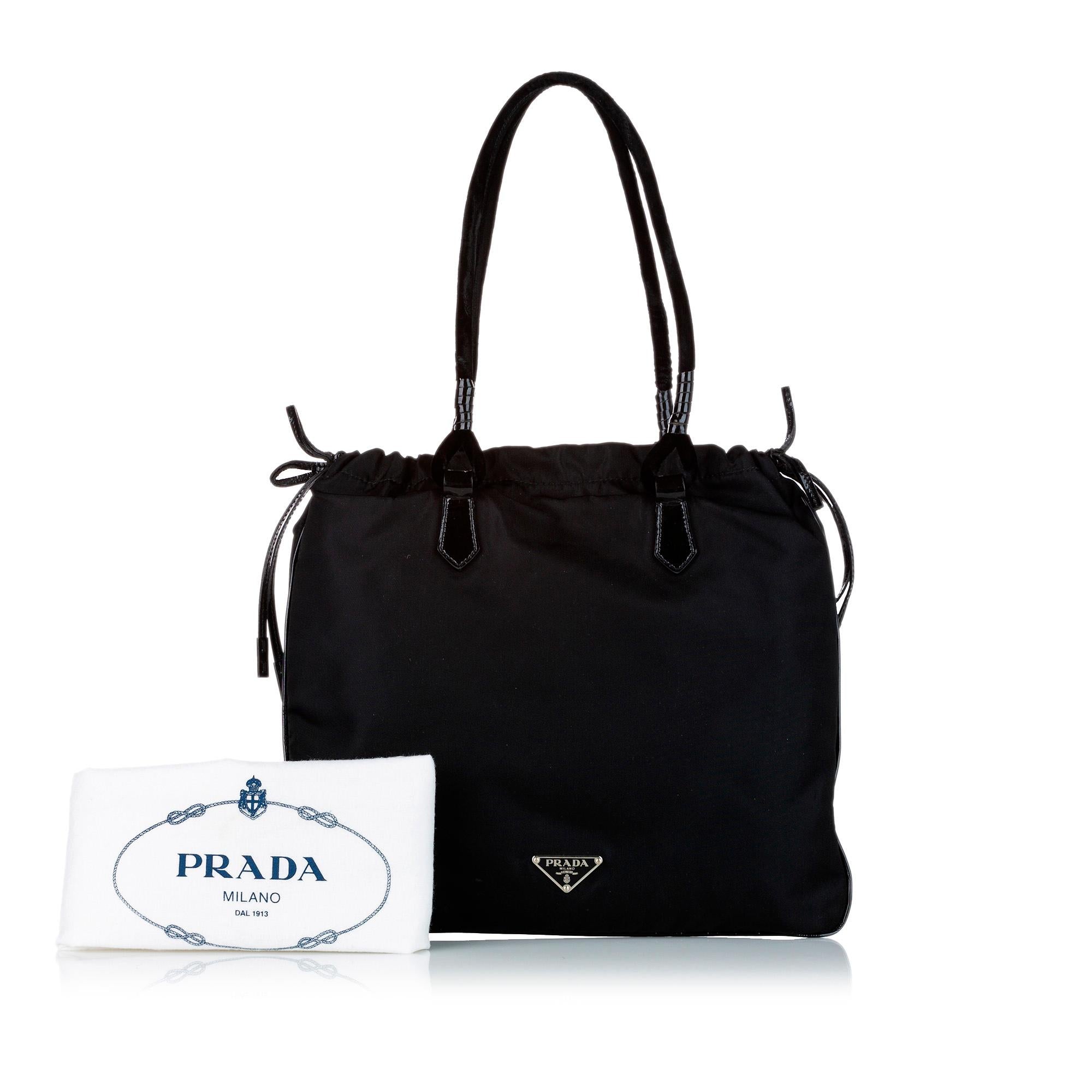 Prada Tessuto Drawstring Shopper Tote Bag (SHG-21574)