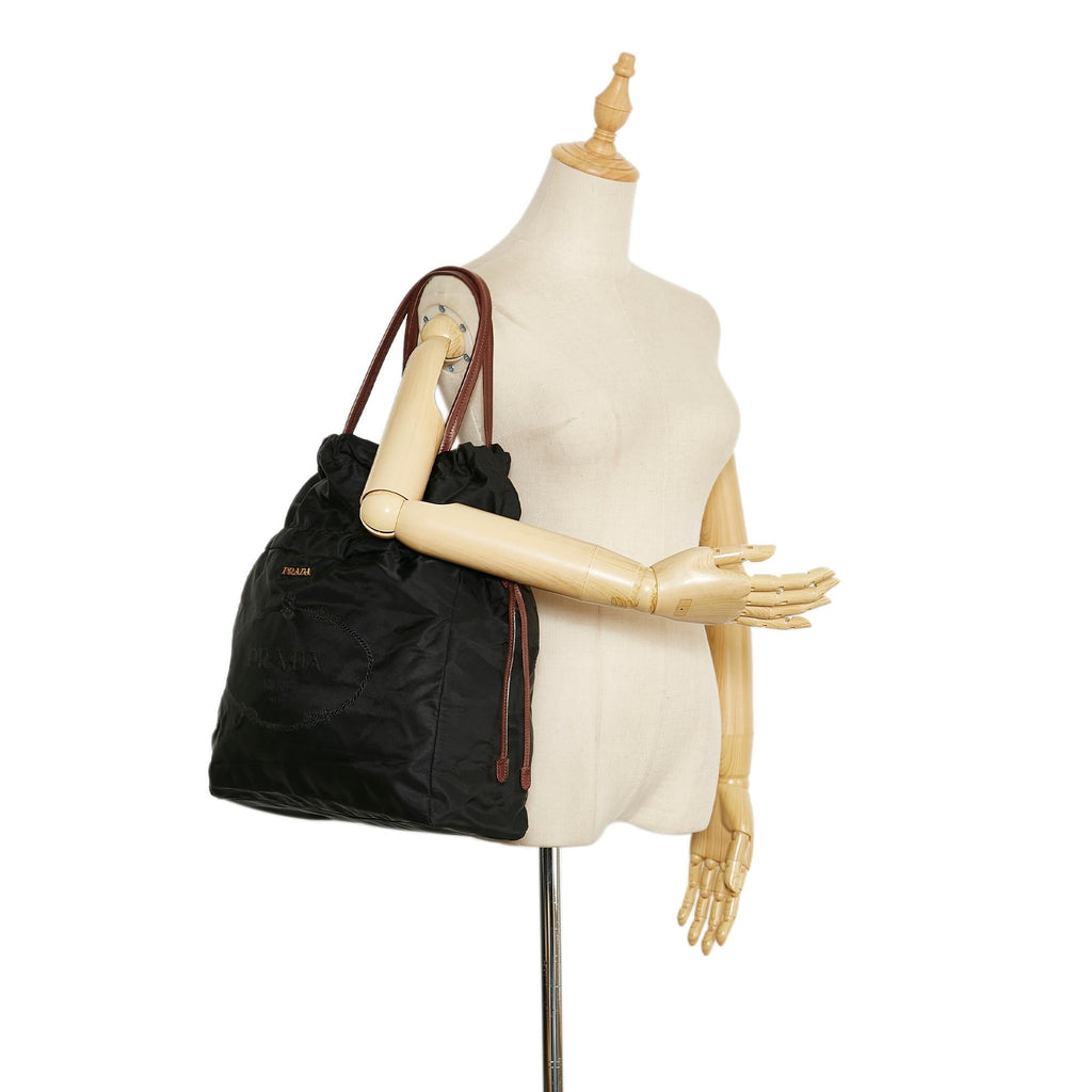 Prada Tessuto Drawstring Tote (SHG-doD2Ev)