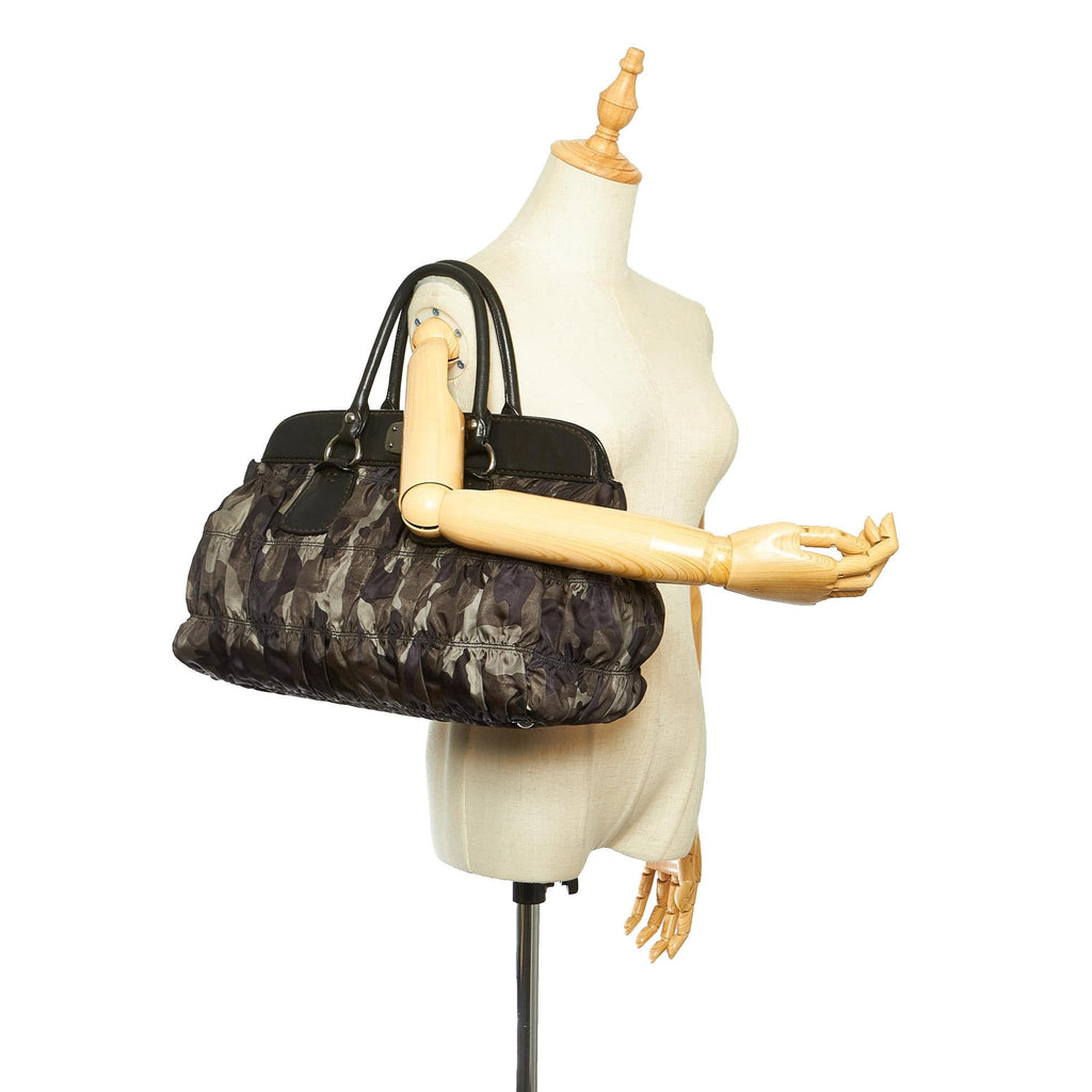 Prada Tessuto Gaufre Camouflage Tote Bag (SHG-18627)