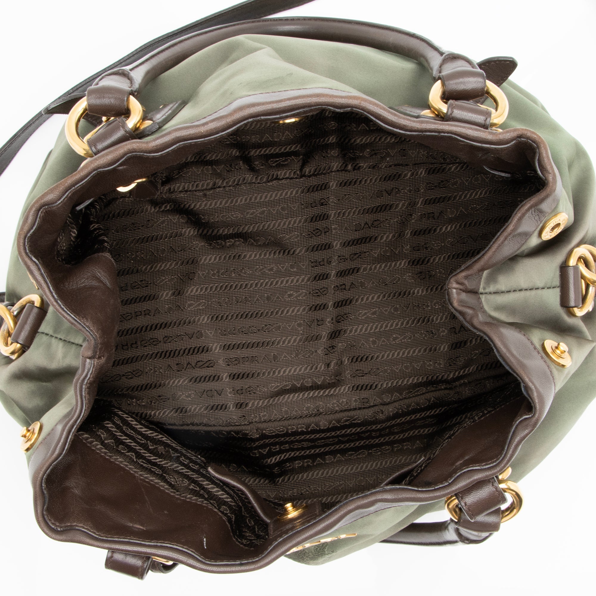 Prada Tessuto Jacquard Logo Convertible Large Tote (SHF-23519)