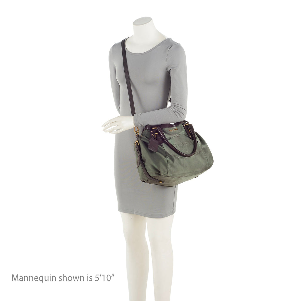 Prada Tessuto Jacquard Logo Convertible Large Tote (SHF-23519)