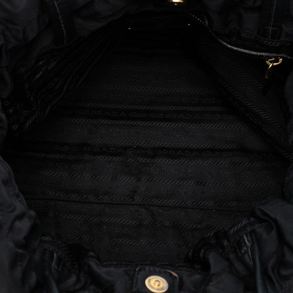 Prada Tessuto Logo Drawstring Tote