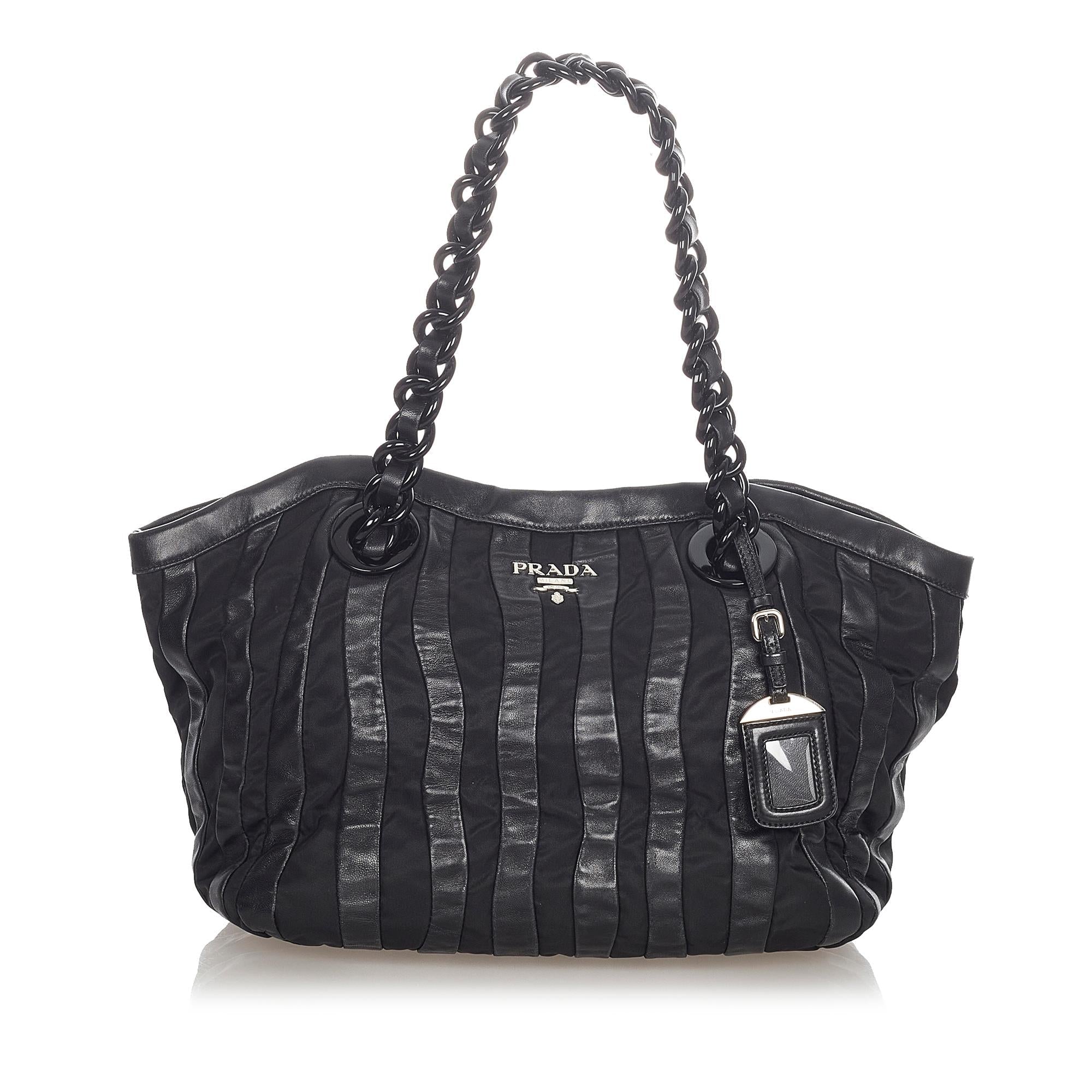 Prada Tessuto Nappa Waves Tote Bag (SHG-31936)