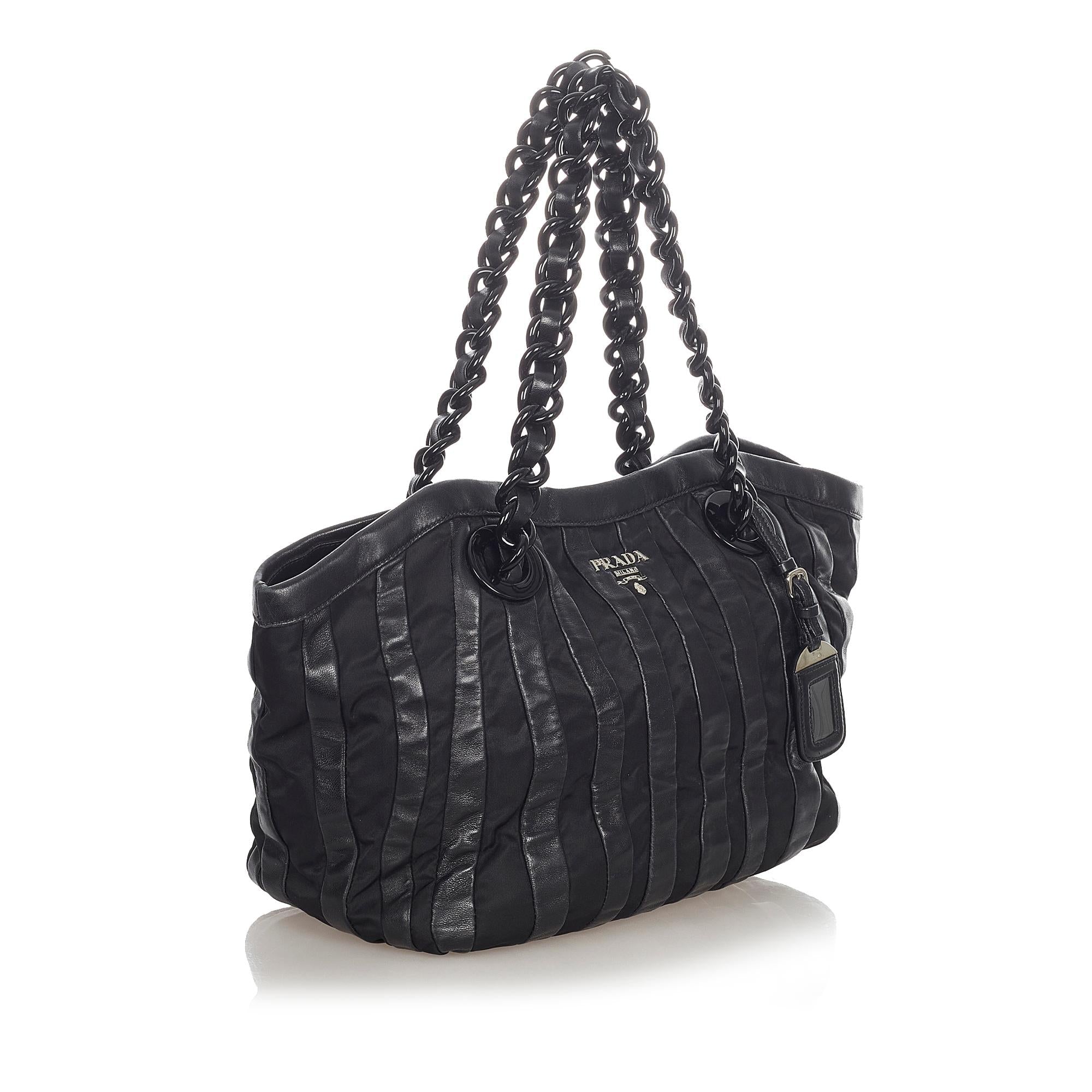 Prada Tessuto Nappa Waves Tote Bag (SHG-31936)