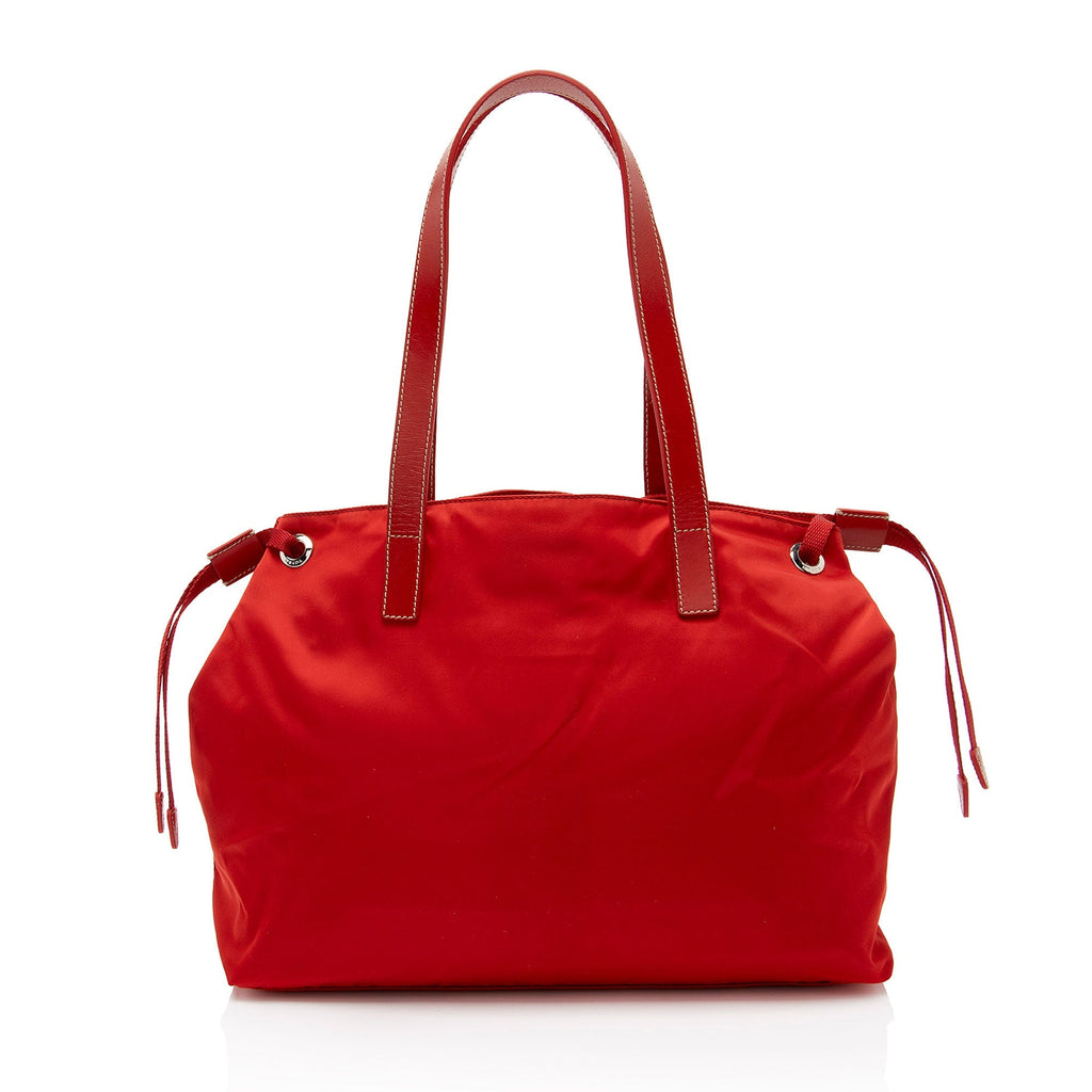 Prada Tessuto Pocket Drawstring Shopper Tote (SHF-hl0aPL)