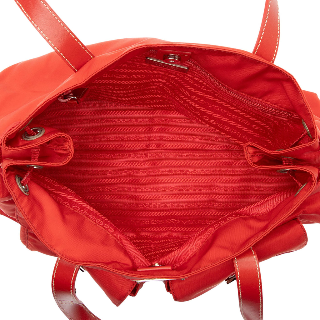 Prada Tessuto Pocket Drawstring Shopper Tote (SHF-hl0aPL)