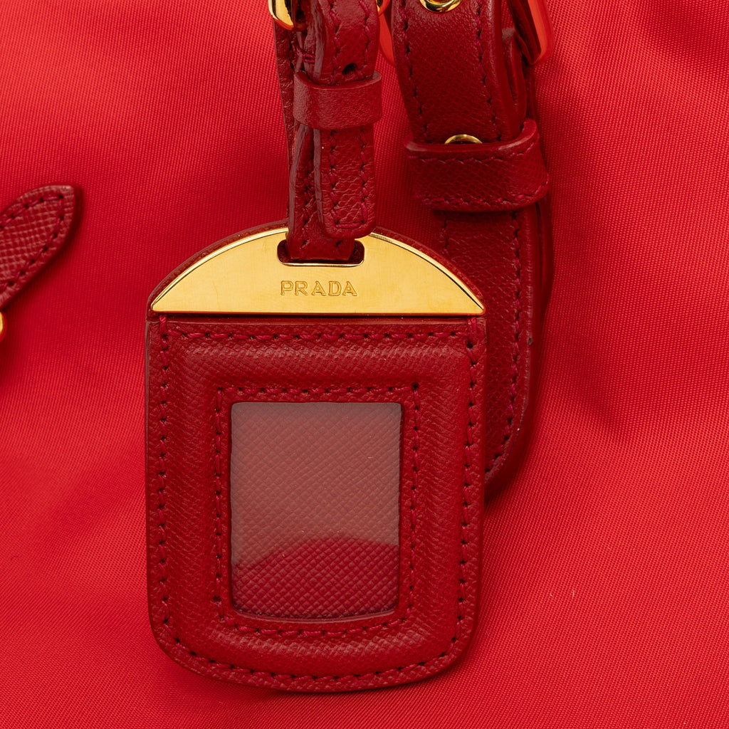 Prada Tessuto Saffiano Drawstring Tote (SHF-qG4m7p)