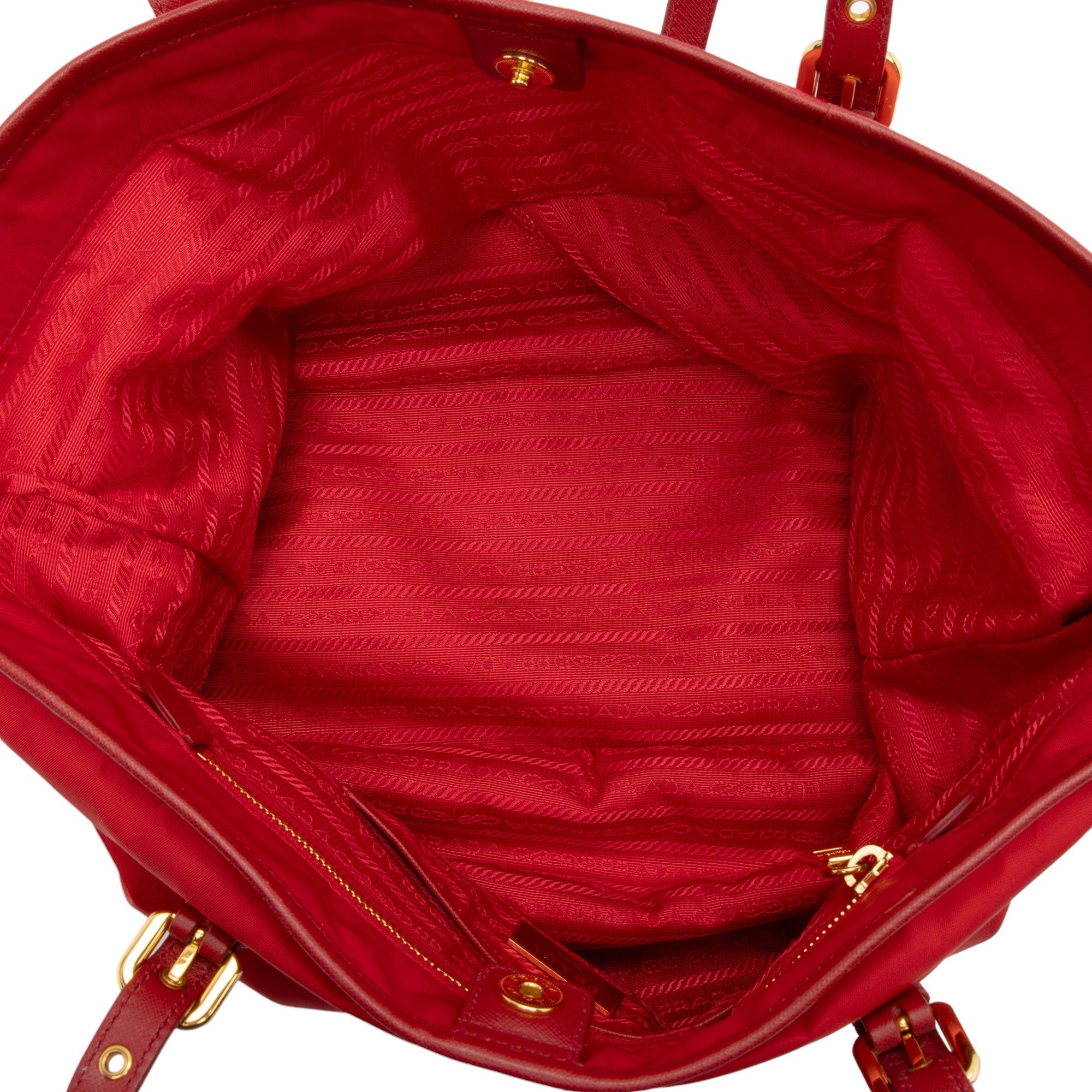 Prada Tessuto Saffiano Drawstring Tote (SHF-qG4m7p)