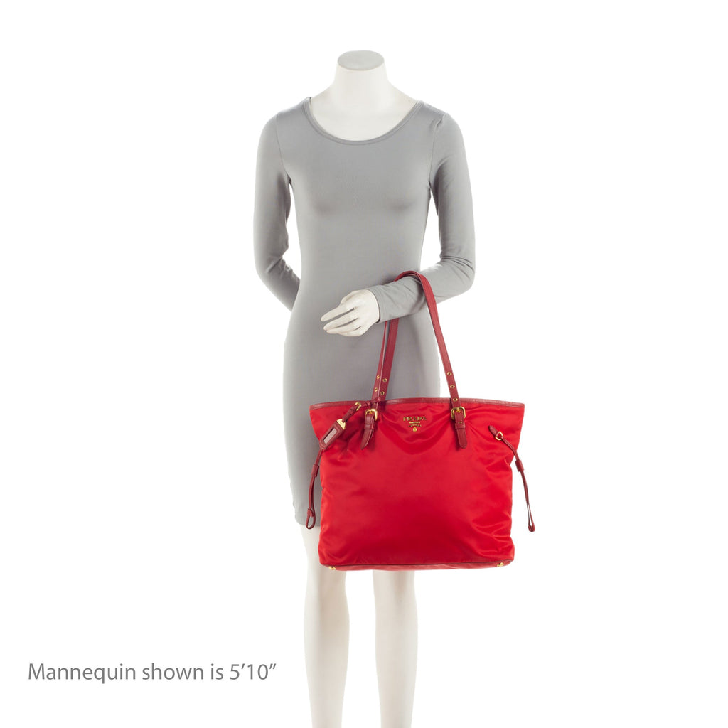 Prada Tessuto Saffiano Drawstring Tote (SHF-qG4m7p)