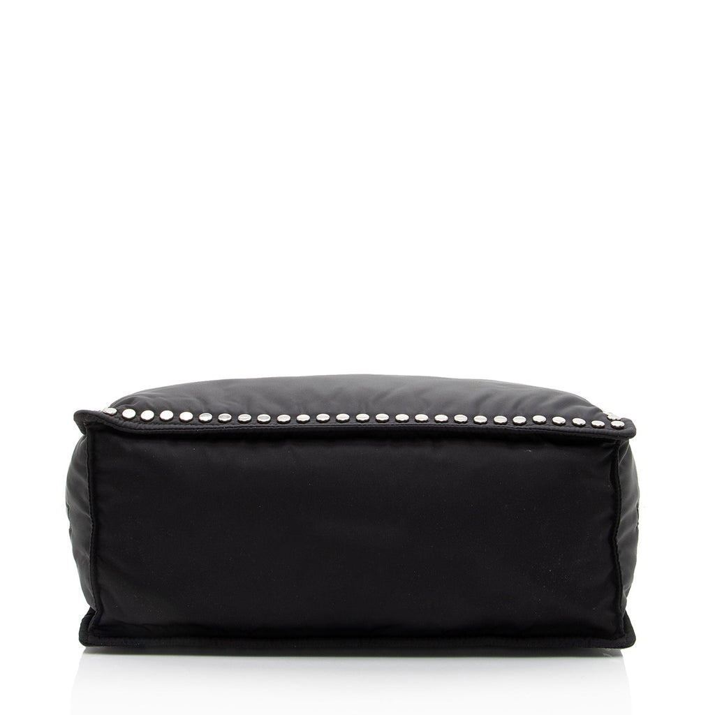 Prada Tessuto Studded Etiquette Large Tote