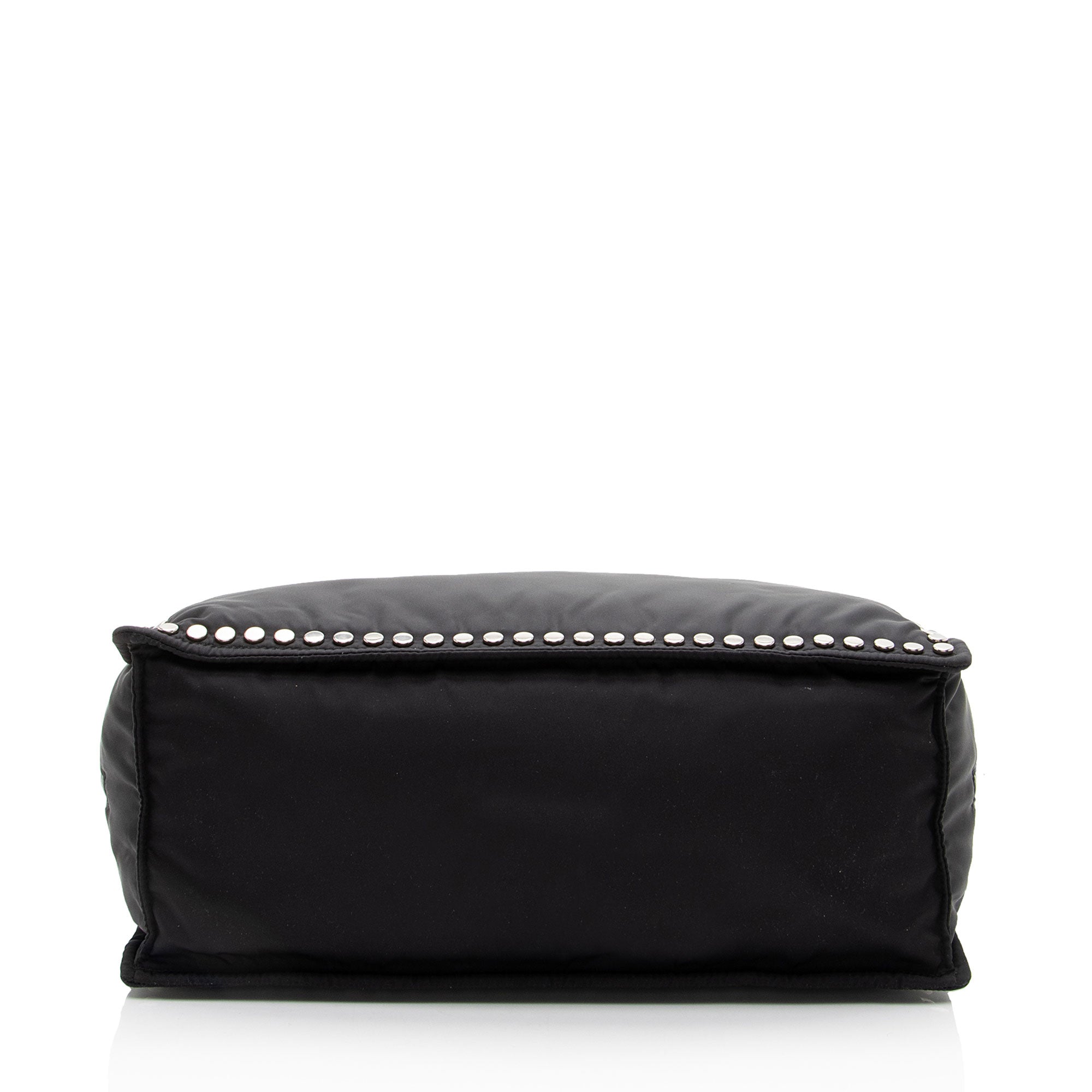 Prada Tessuto Studded Etiquette Large Tote