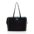Prada Tessuto Studded Etiquette Large Tote