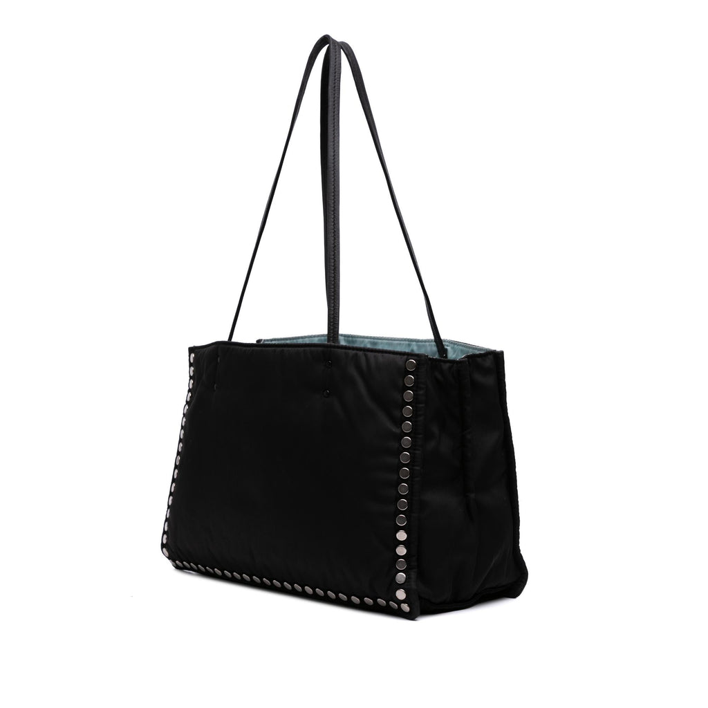 Prada Tessuto Studded Etiquette Tote