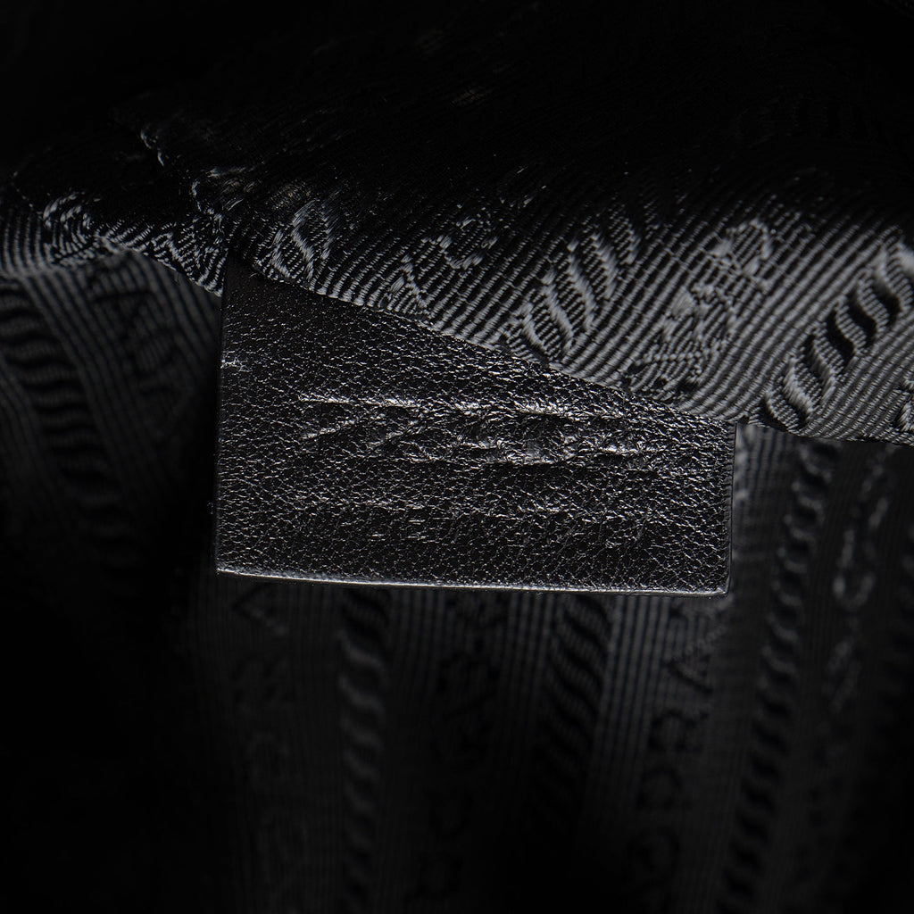 Prada Tessuto Vernice Ruffled Chain Tote