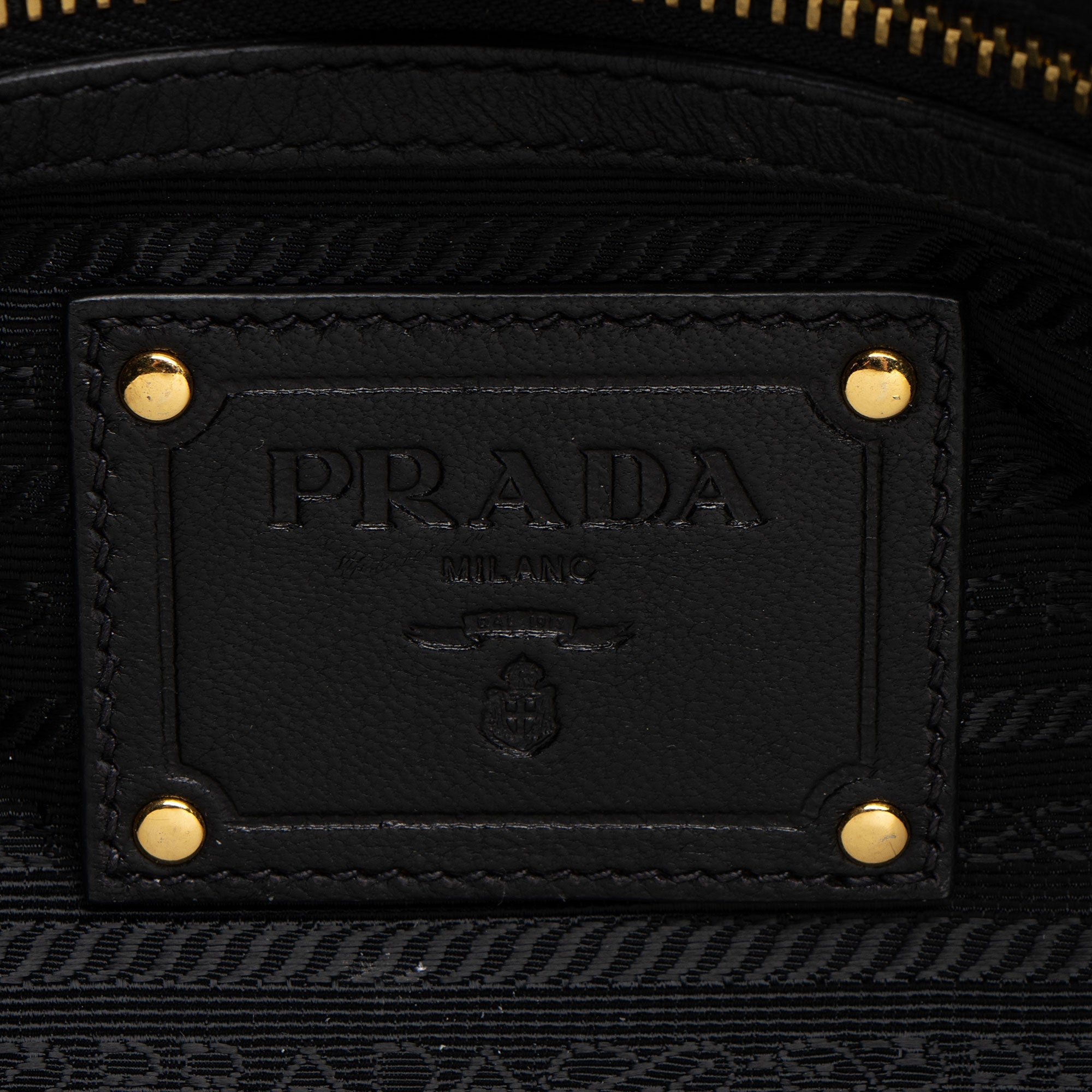 Prada Tessuto Vernice Ruffled Chain Tote