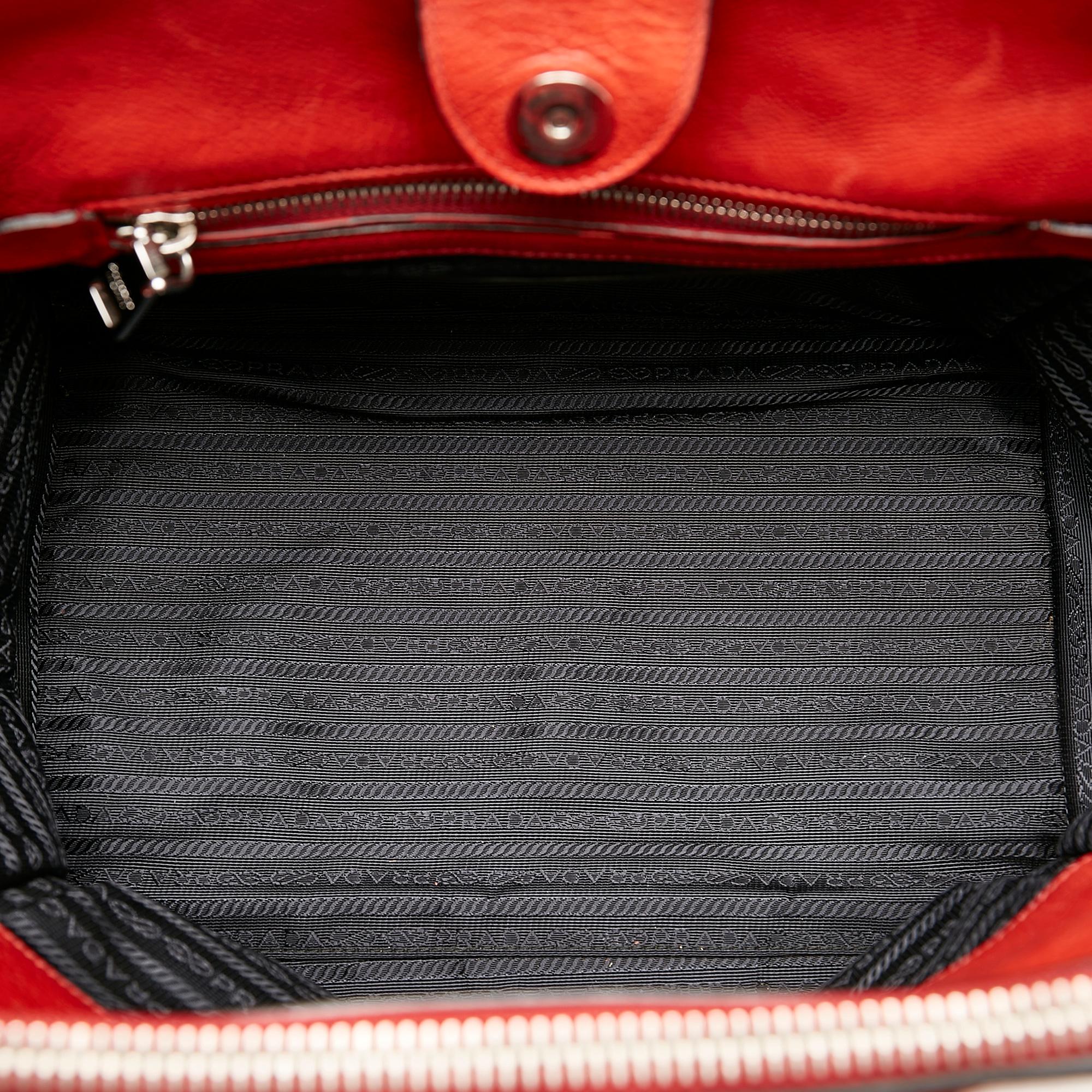 Prada Twin Pocket Leather Tote Bag (SHG-30736)