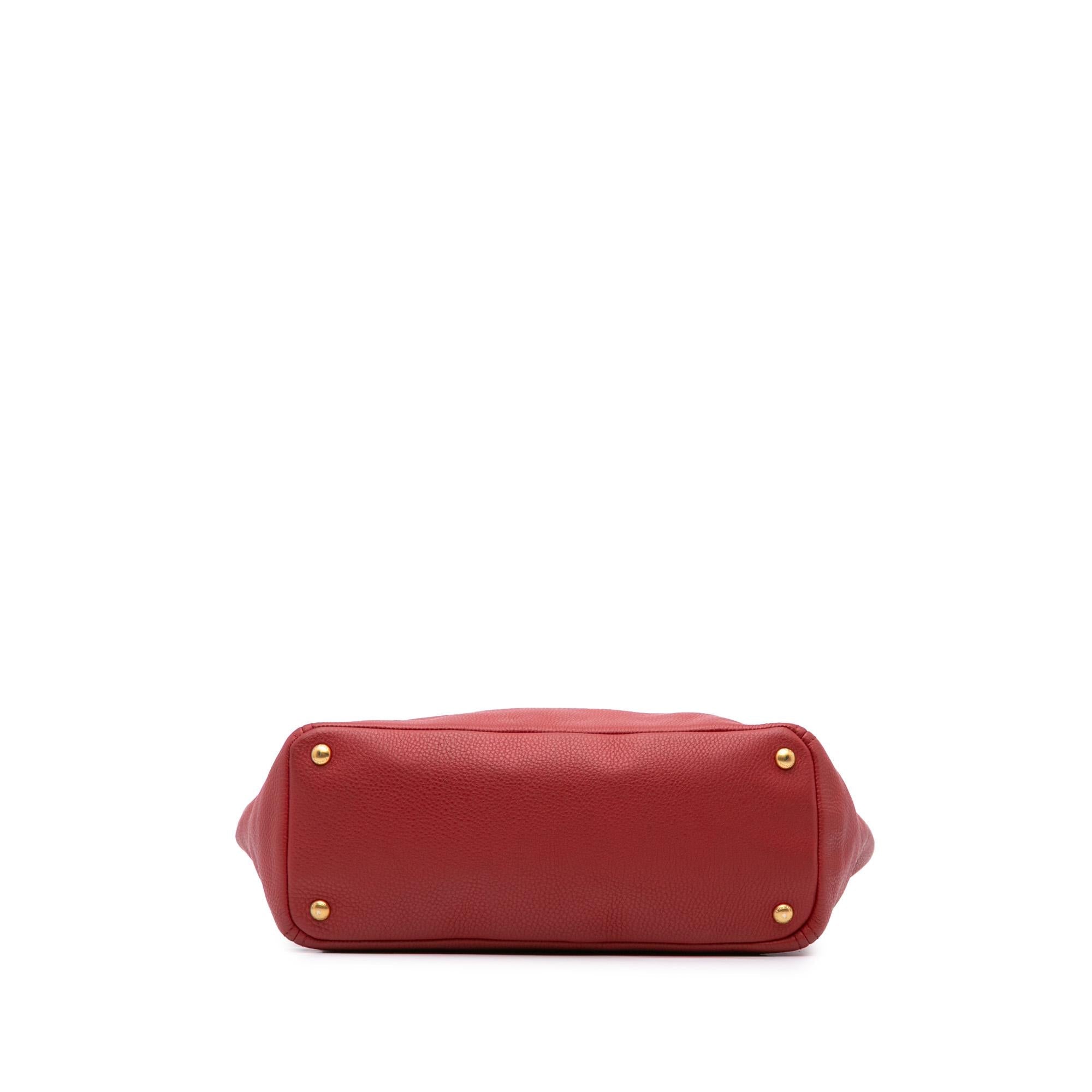 Prada VItello Daino Double Pocket Tote