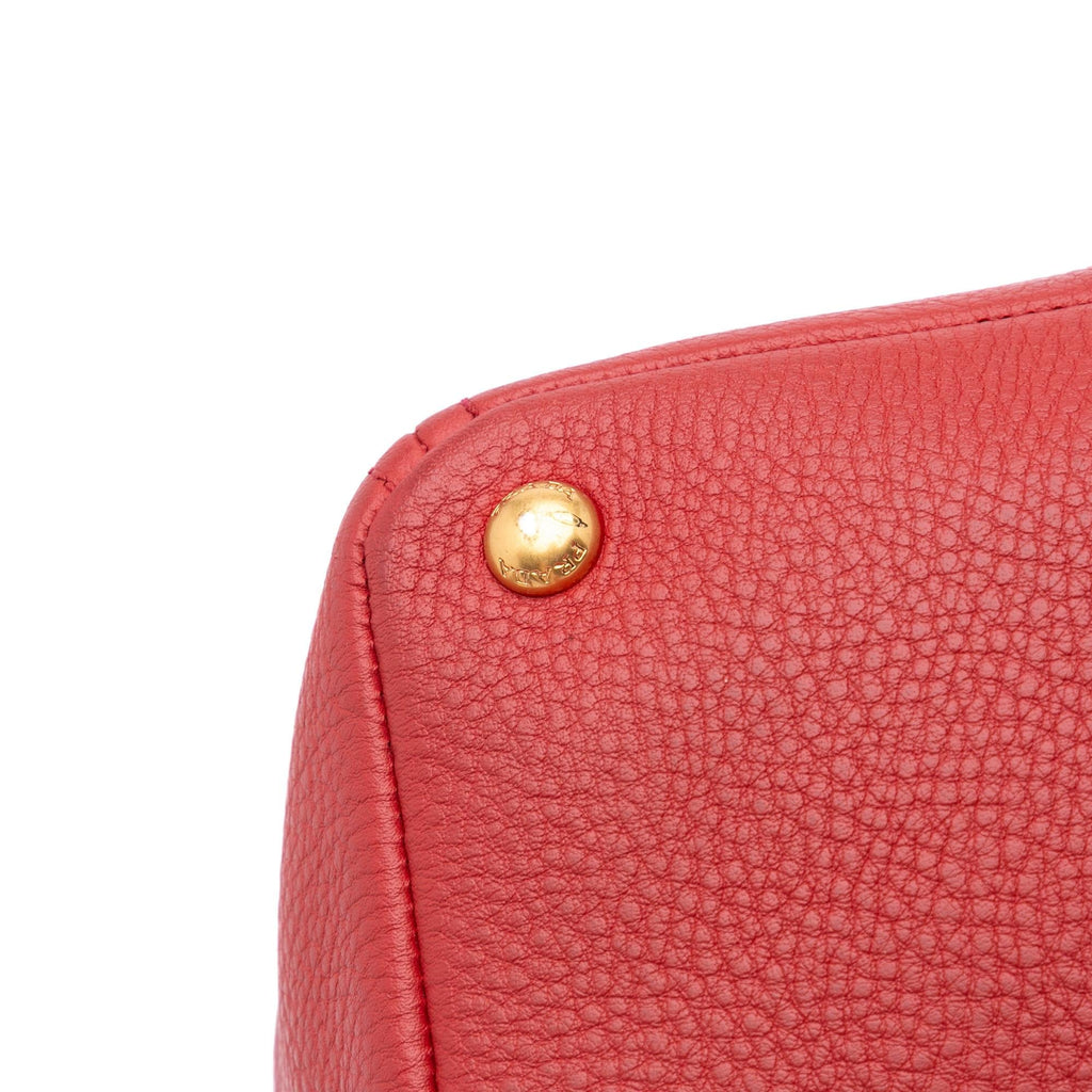 Prada VItello Daino Double Pocket Tote