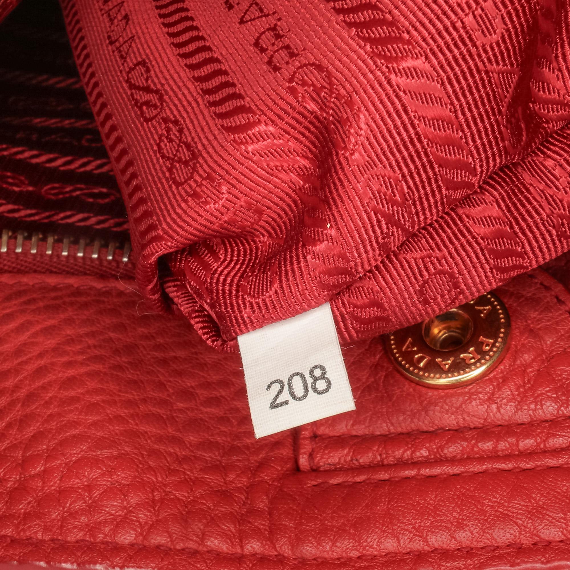 Prada VItello Daino Double Pocket Tote