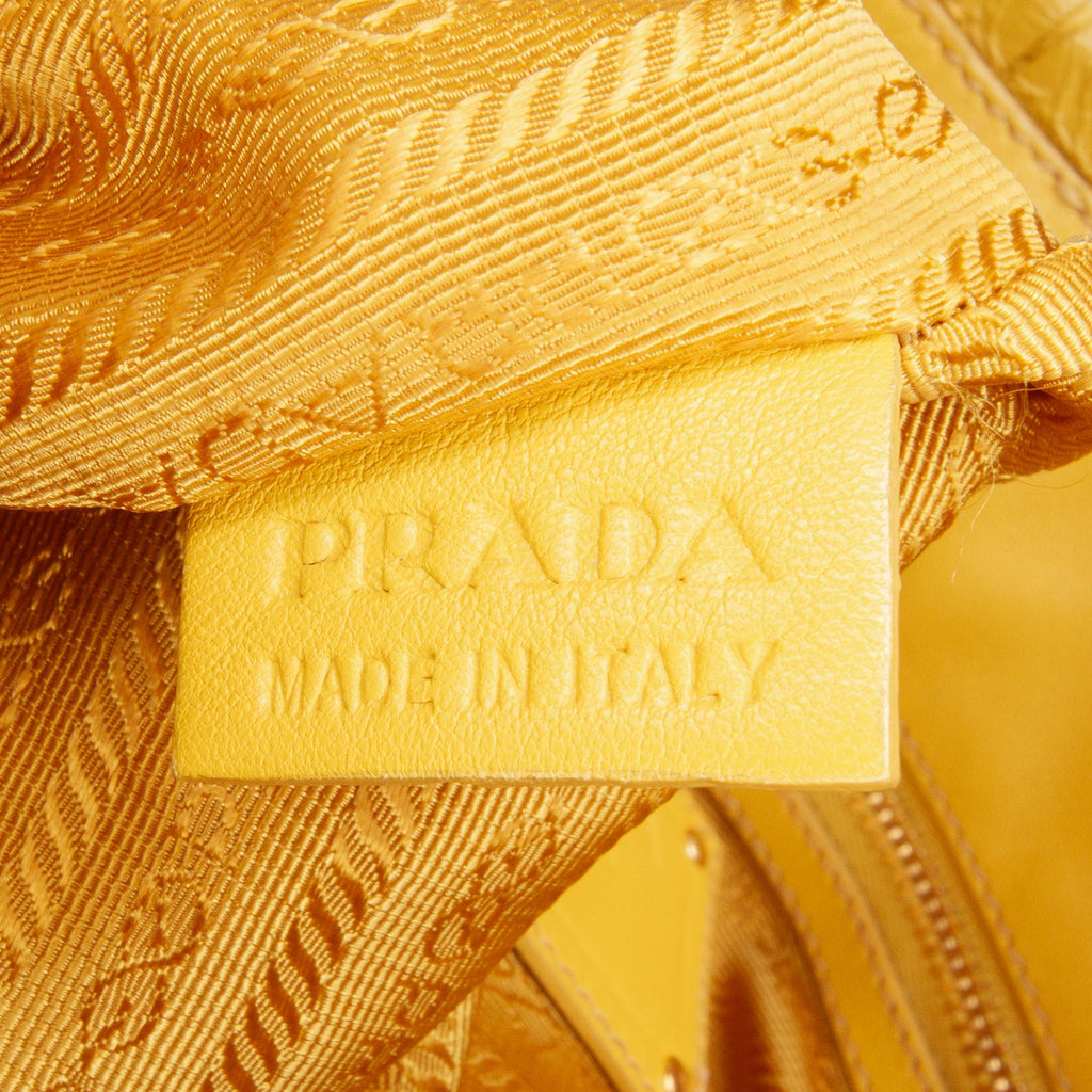 Prada Vernice Gaufre Chain Tote